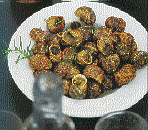 Hohloi, mountain snails, with rosemary, vinegar and olive oil.
